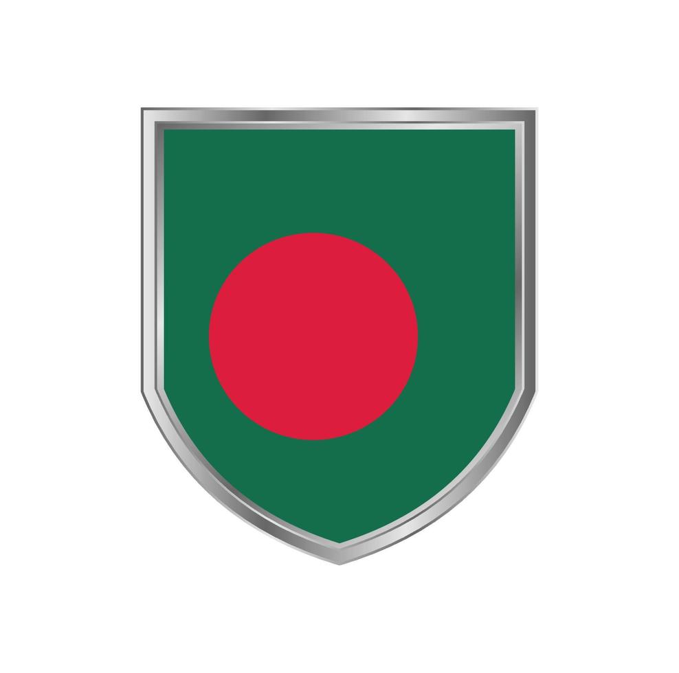 bandiera del Bangladesh con telaio scudo in metallo vettore