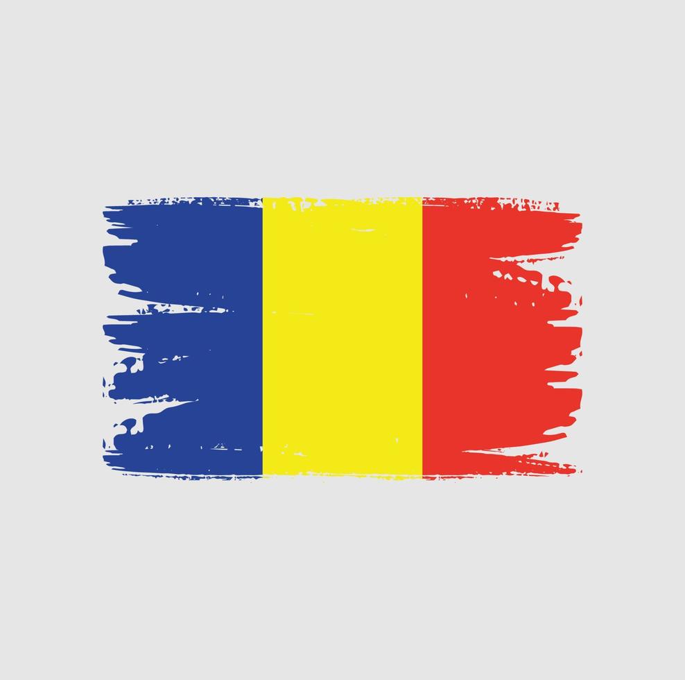 bandiera della romania con stile pennello vettore