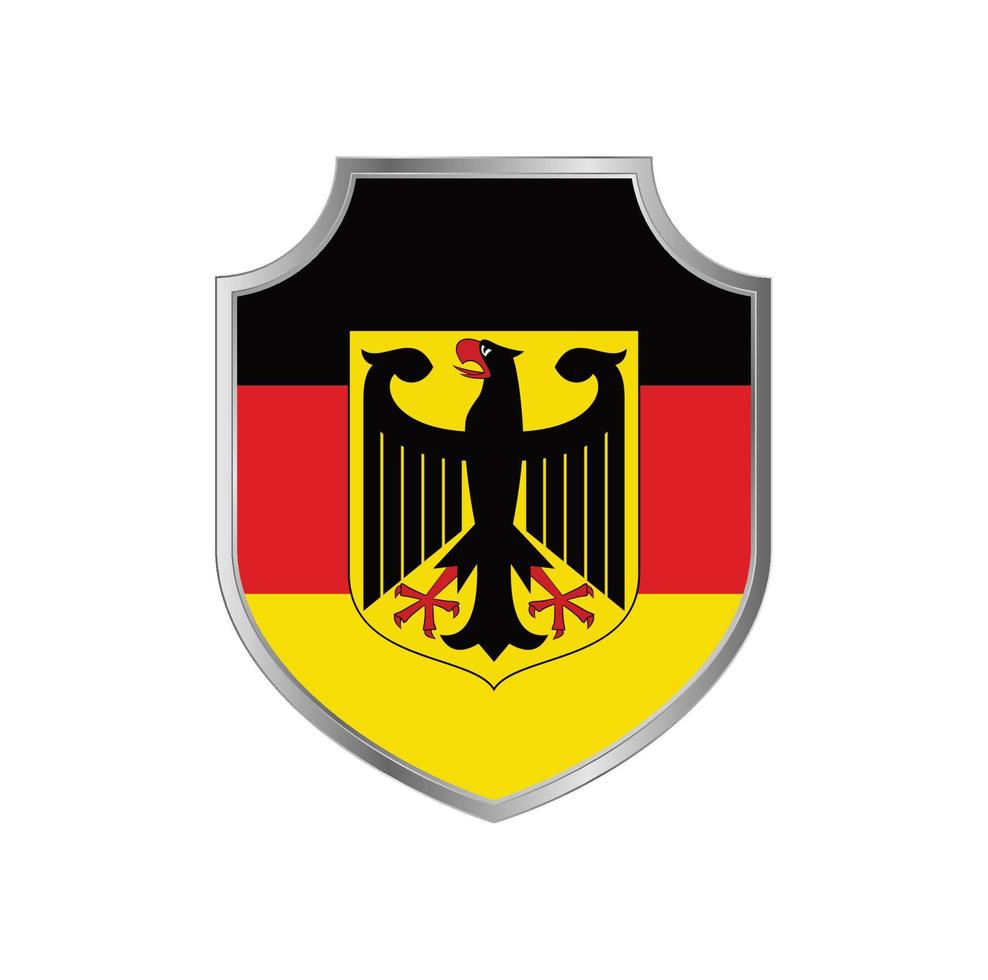 bandiera della germania con telaio in metallo scudo vettore