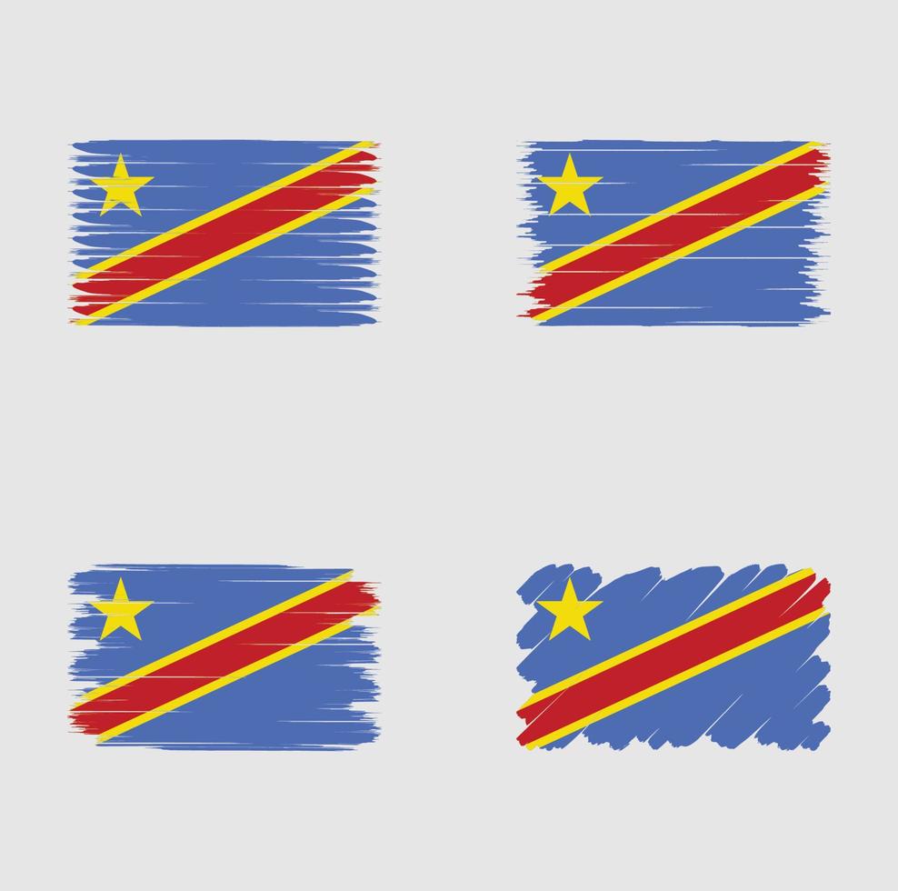 collezione bandiera della repubblica del congo vettore