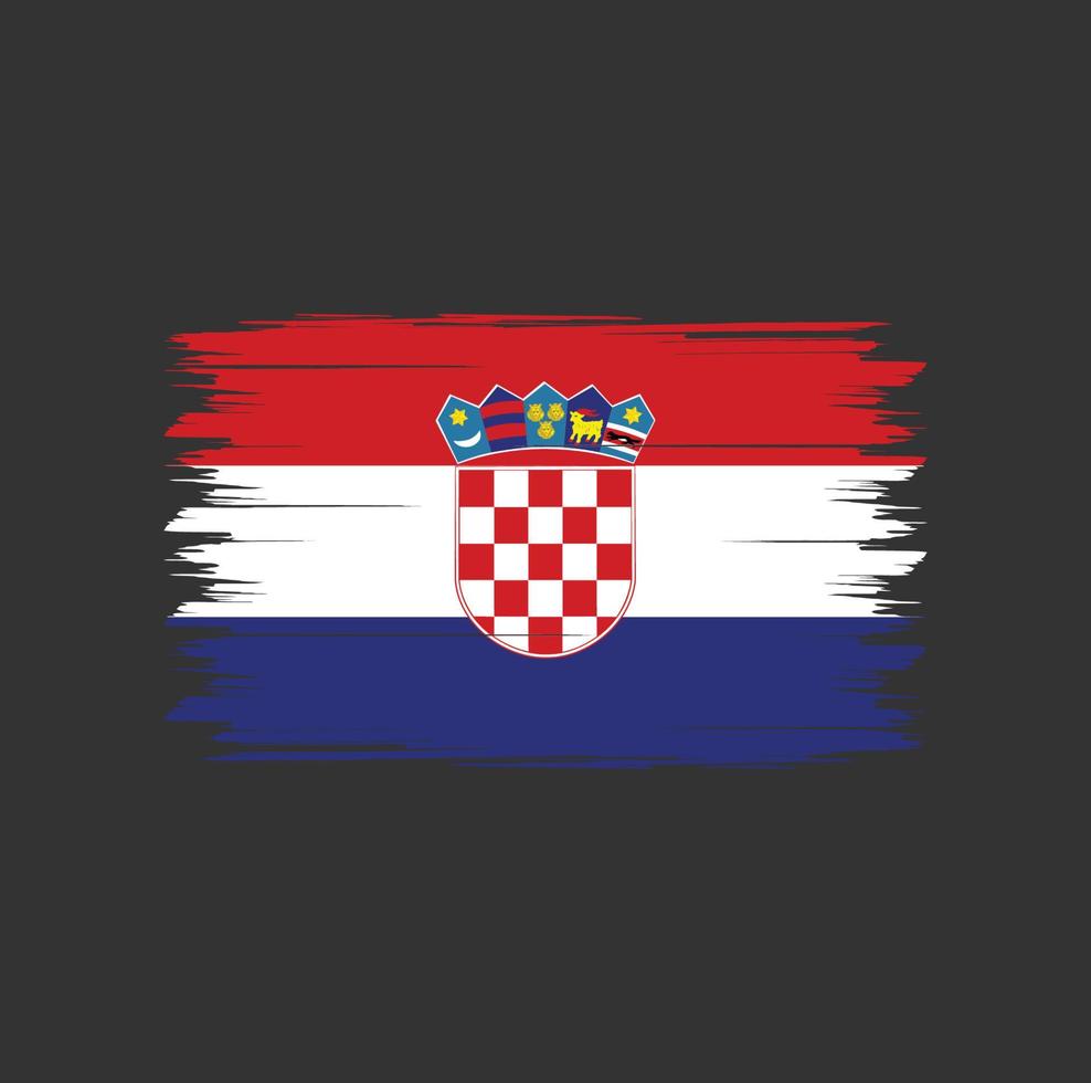 vettore di bandiera della croazia con stile pennello acquerello