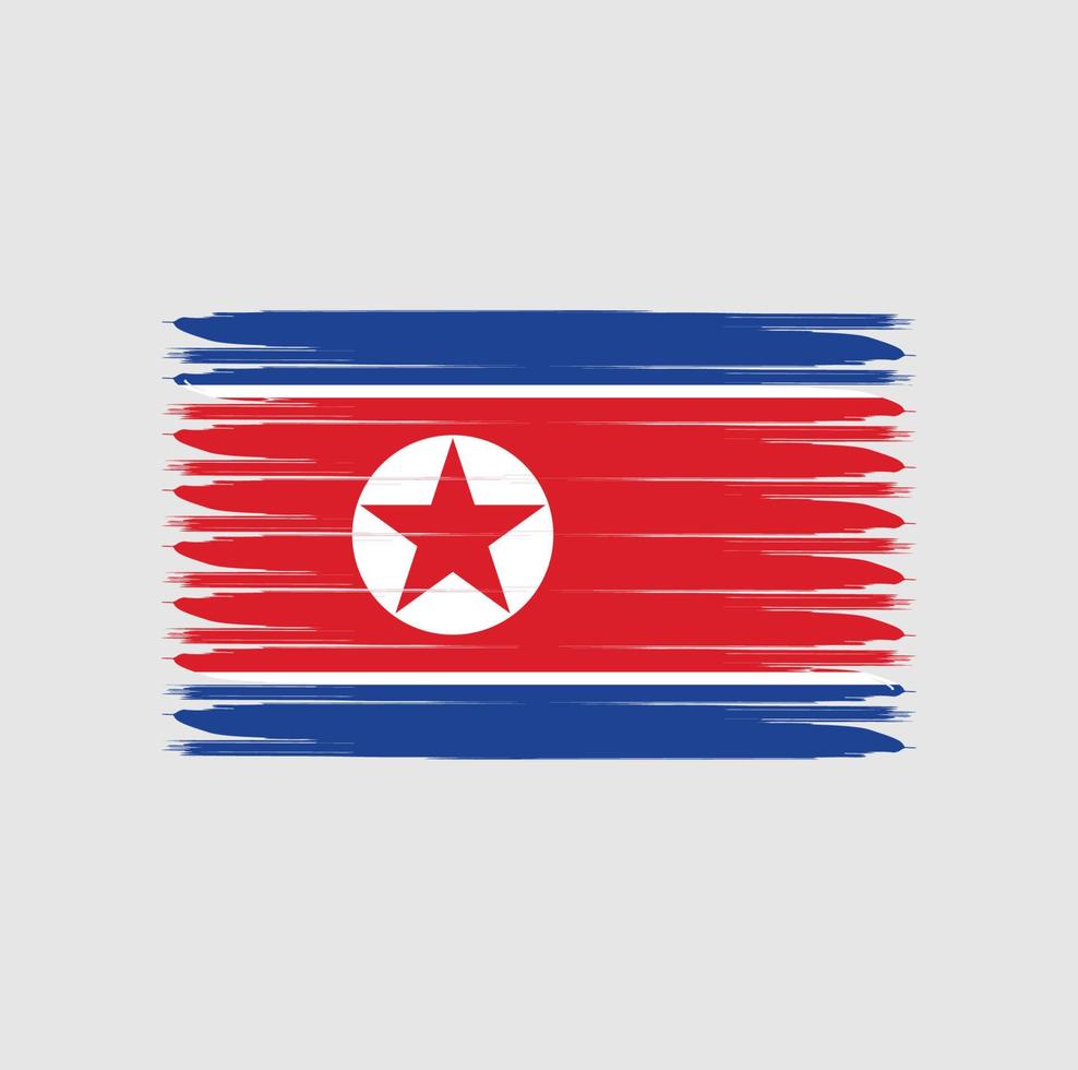 bandiera della corea del nord con stile grunge vettore