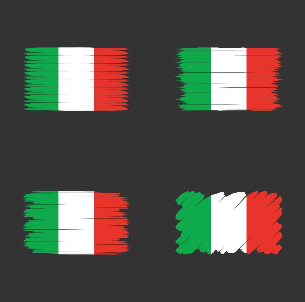 collezione bandiera italia vettore