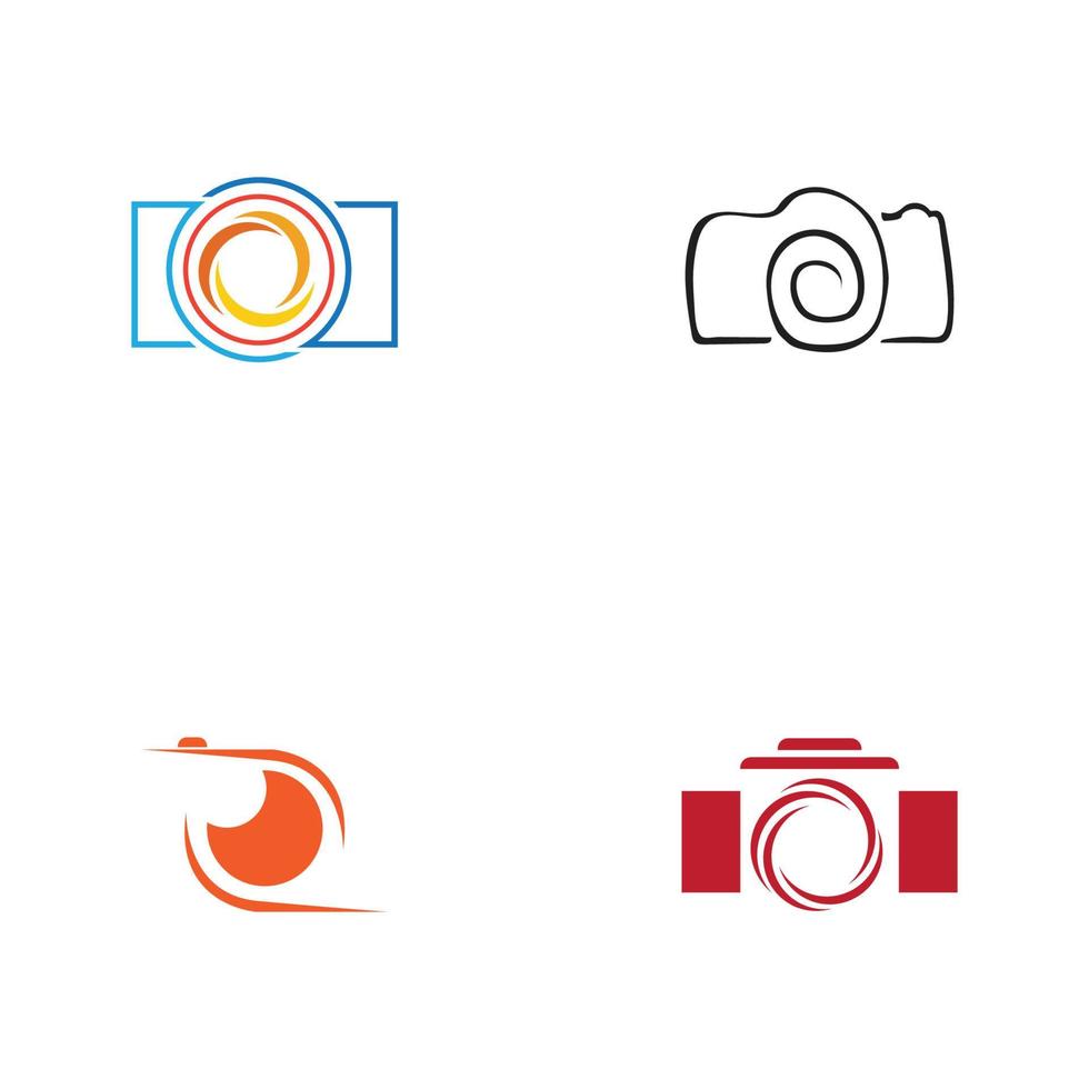 modello di progettazione di vettore dell'icona del logo della fotografia della macchina fotografica