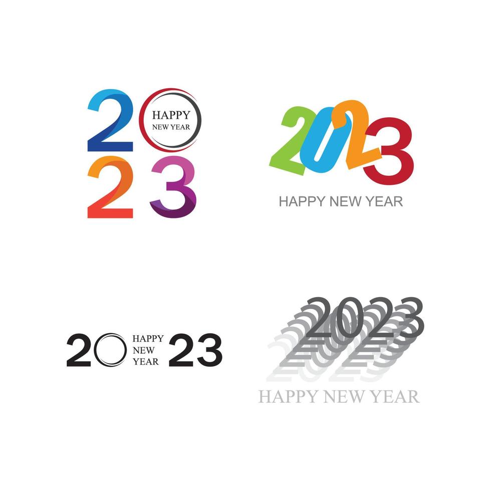 felice anno nuovo 2023 illustrazione vettoriale modello di progettazione