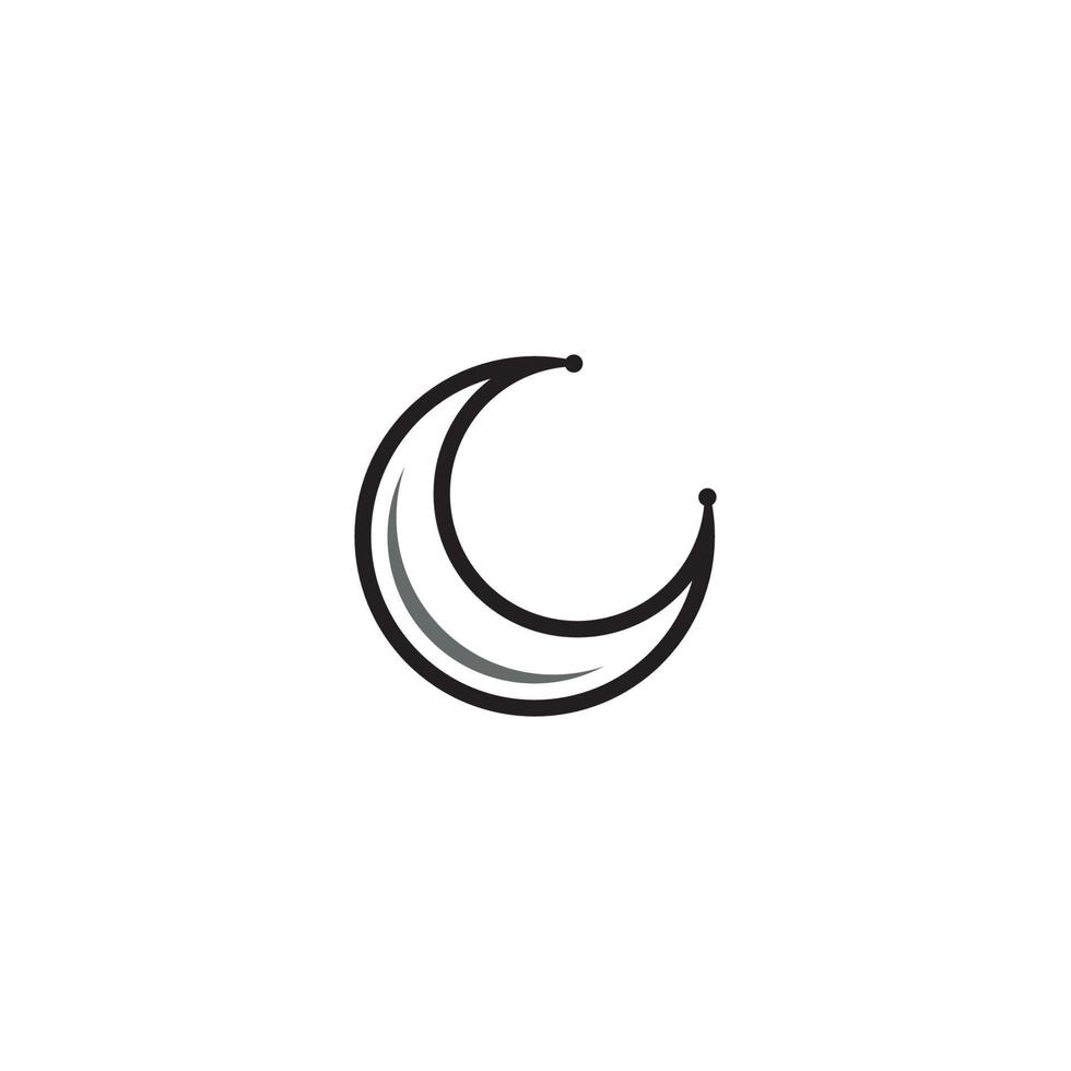 un semplice logo della luna o un design di icone vettore