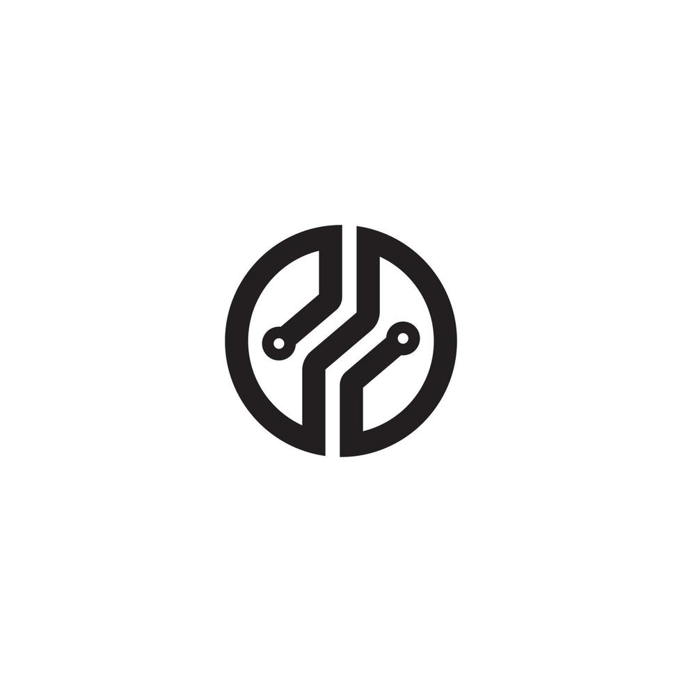 logo del circuito stampato o design dell'icona vettore