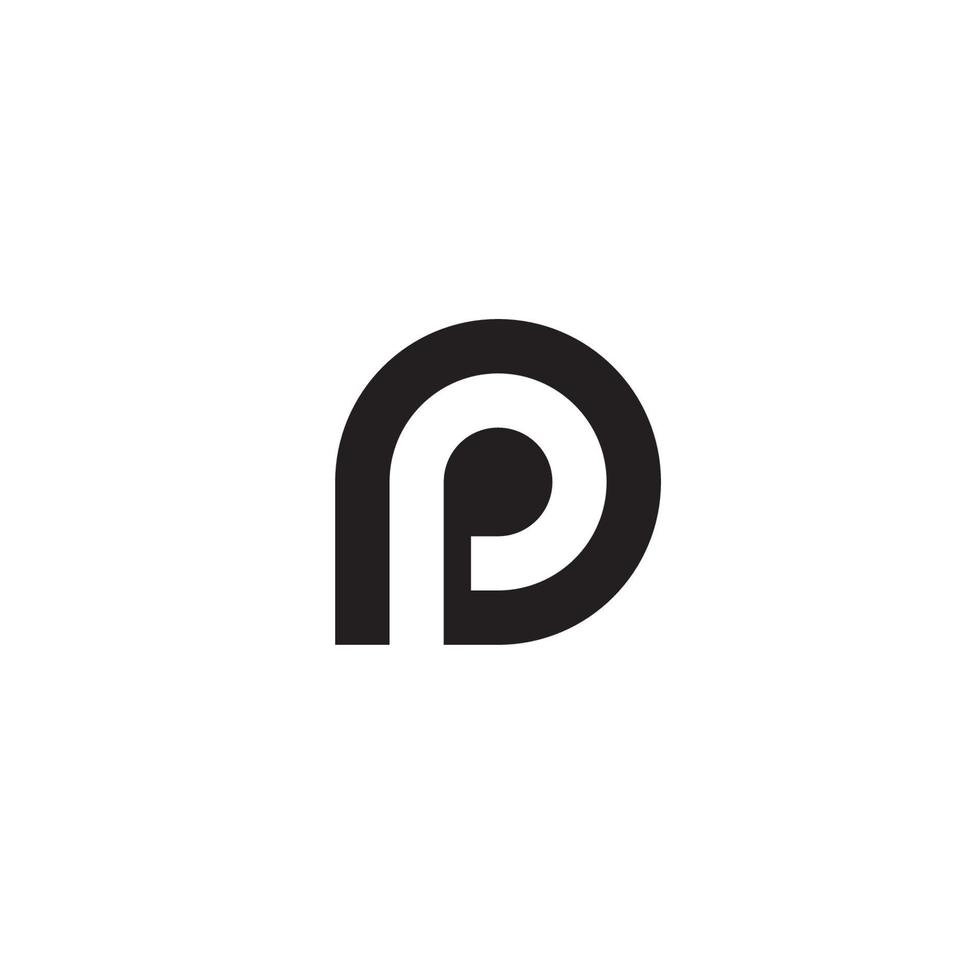 lettera p e logo pin o icona design vettore