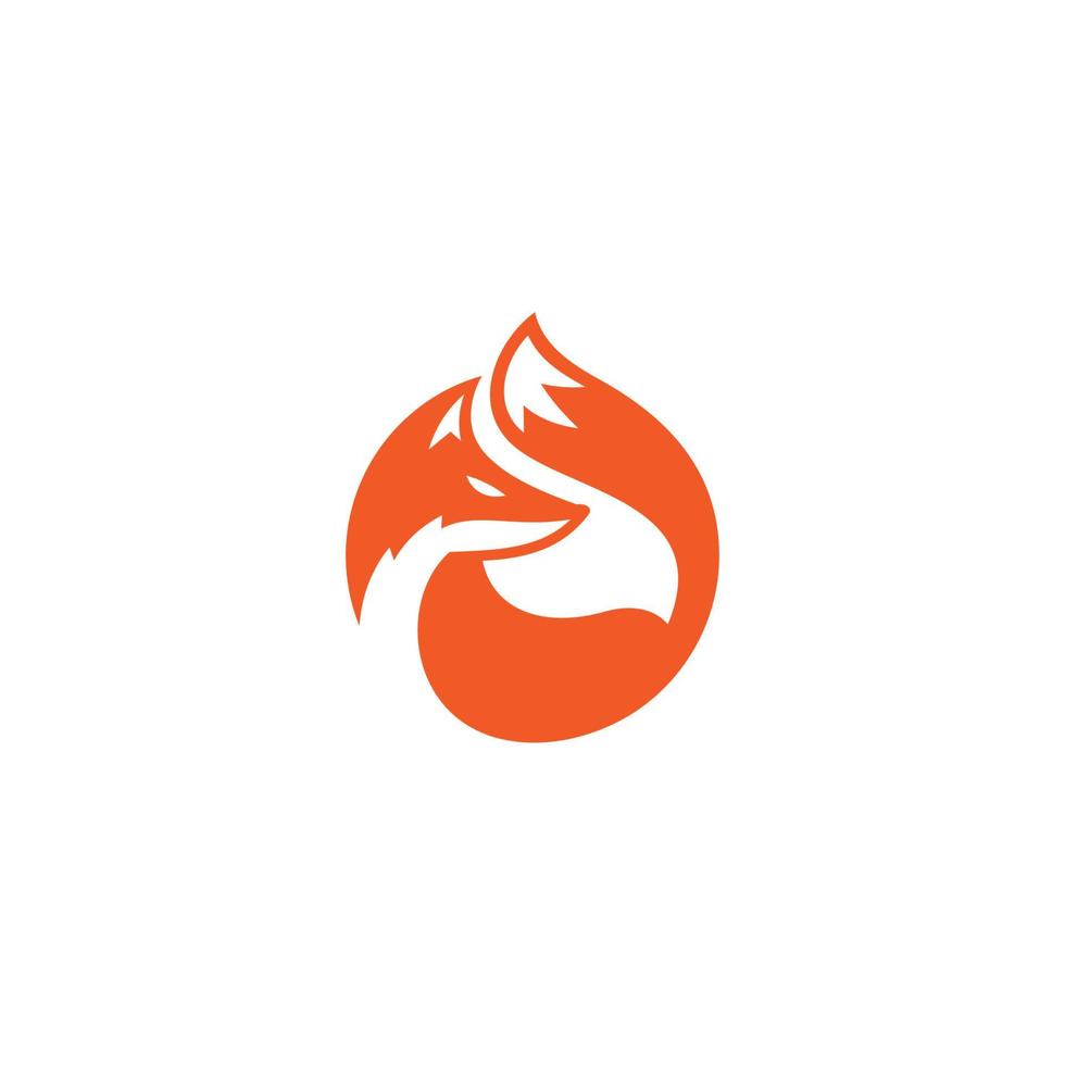 un semplice logo di volpe o un design di icone vettore