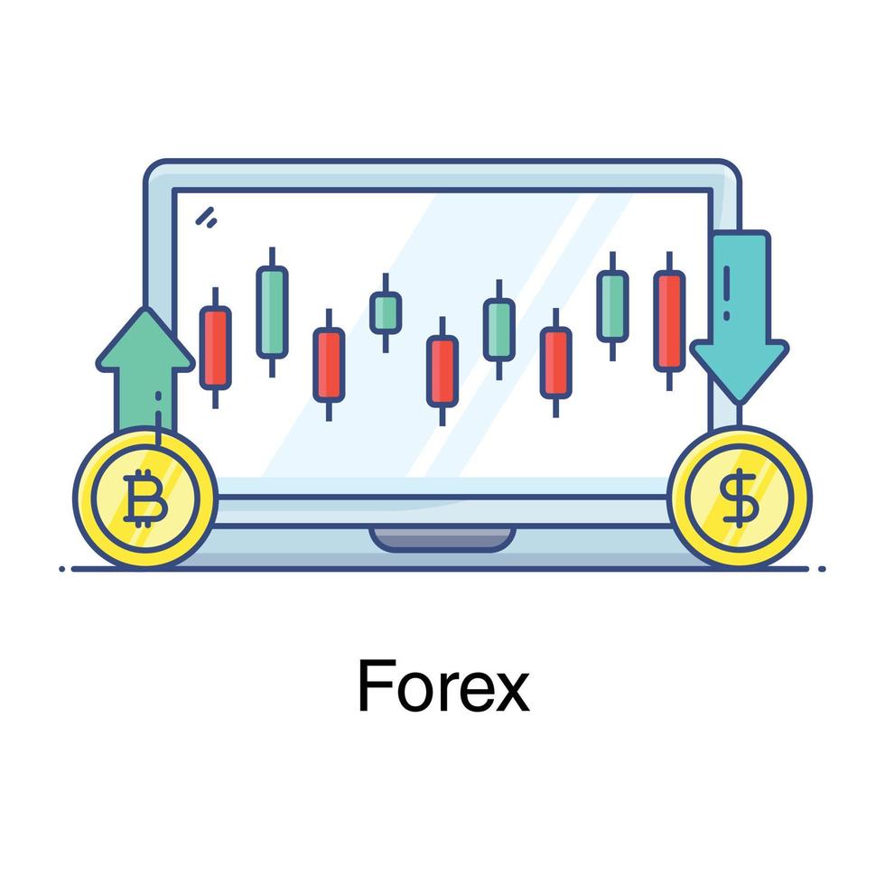 stile piatto dell'icona del forex trading vettore