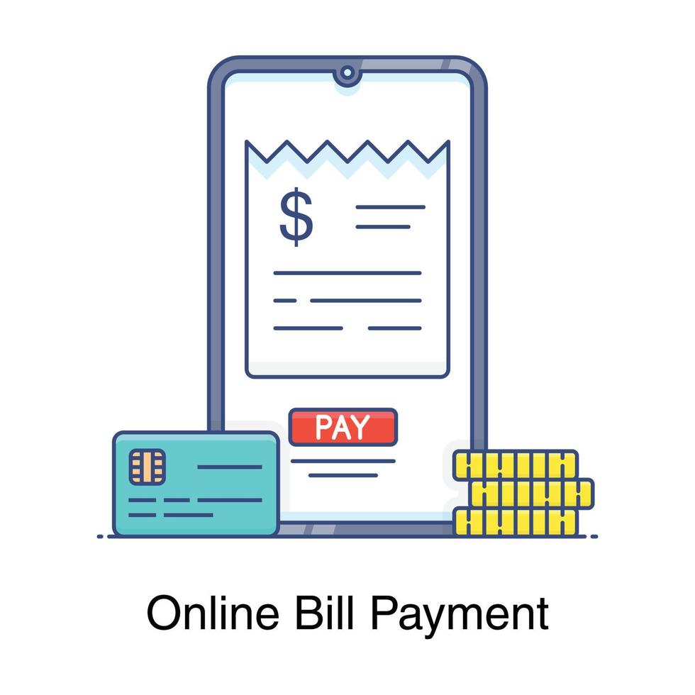 icona del pagamento delle bollette online nel vettore del concetto di e-commerce di design piatto