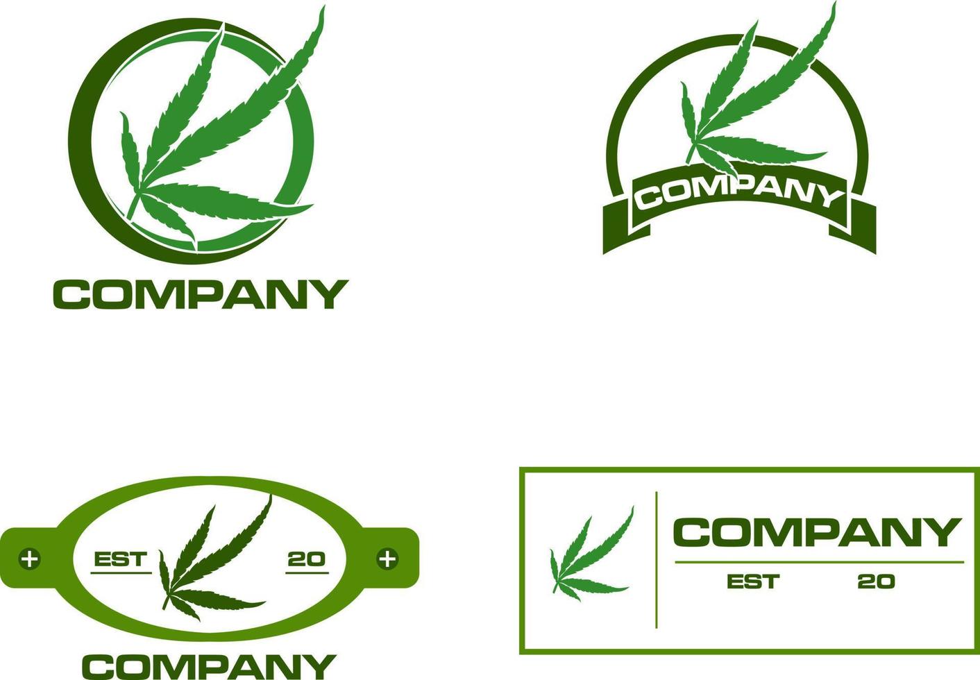 vettore di progettazione del modello di logo della foglia di cannabis