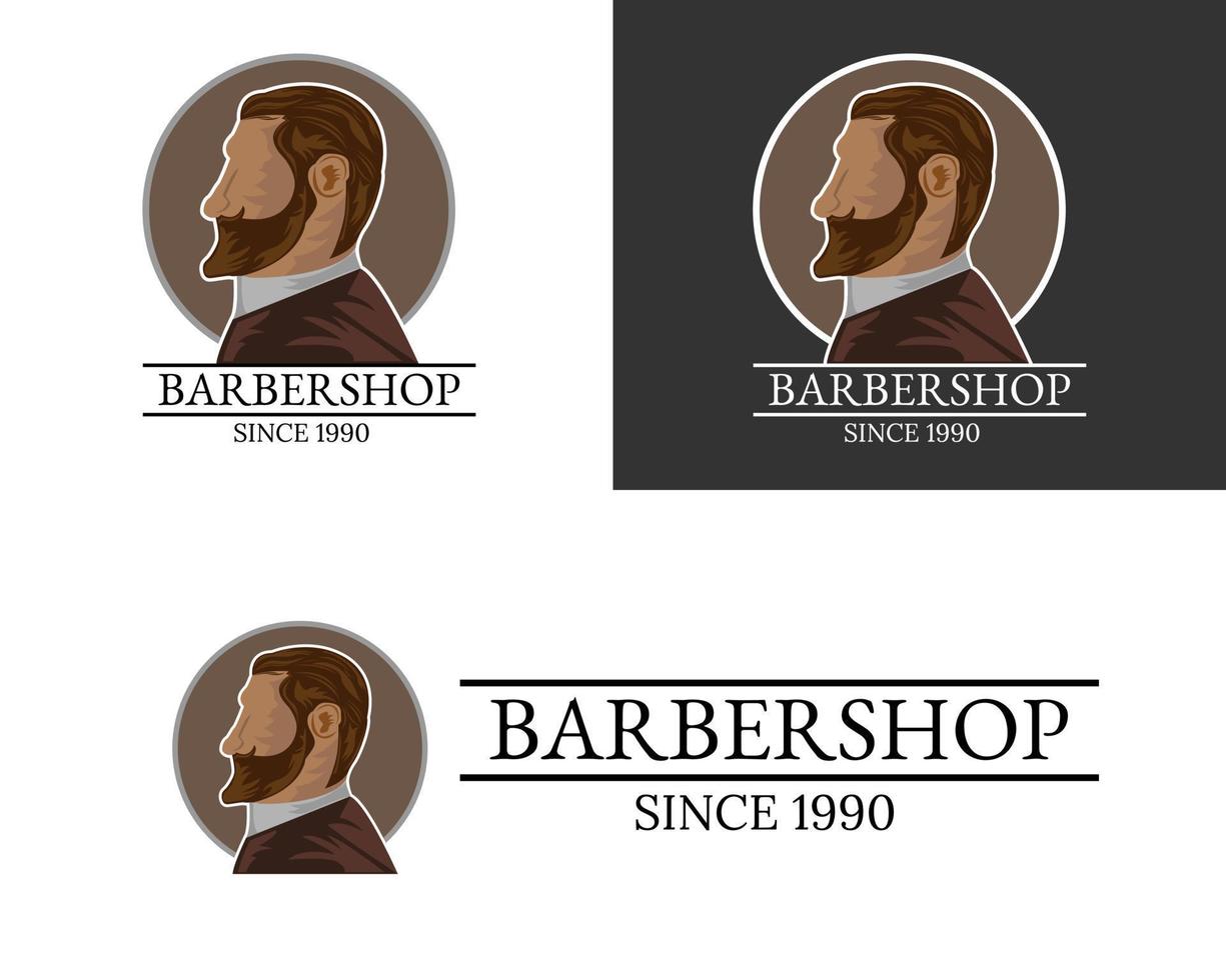 illustrazione disegno vettoriale del modello mascotte logo barbiere