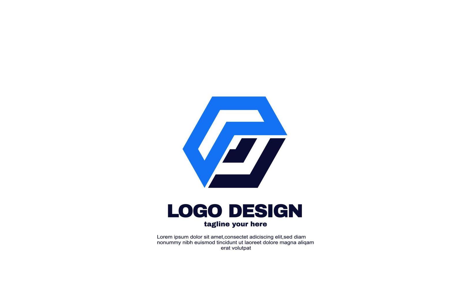 stock astratto blu navy colore ispirazione moderna azienda business logo design vettore