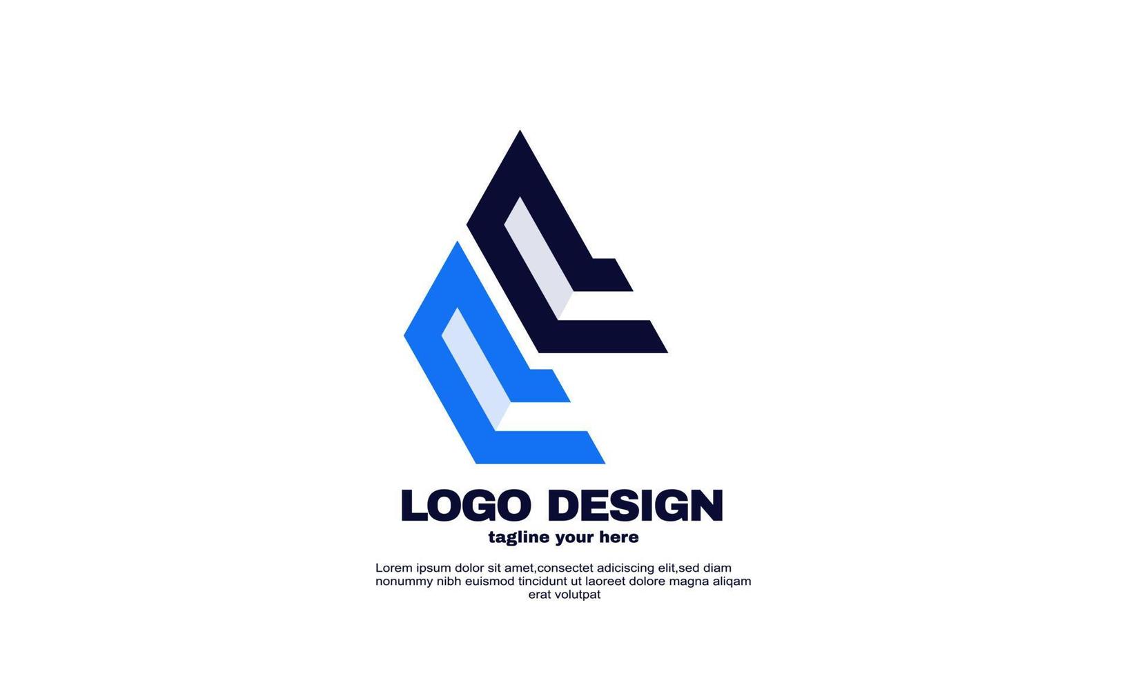 modello di progettazione di logo di affari di azienda moderna di ispirazione di colore blu navy astratto vettore