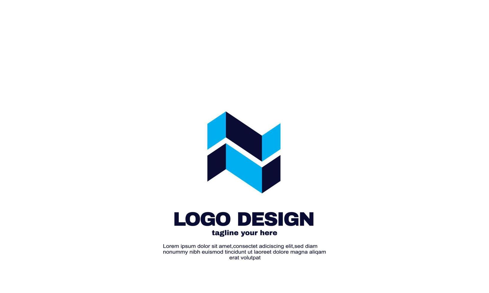 fantastica idea creativa migliore elegante azienda logo aziendale colore blu navy vettore