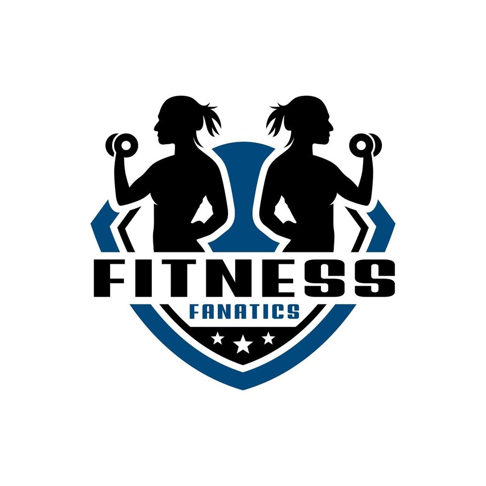 logo scudo fitness femminile vettore