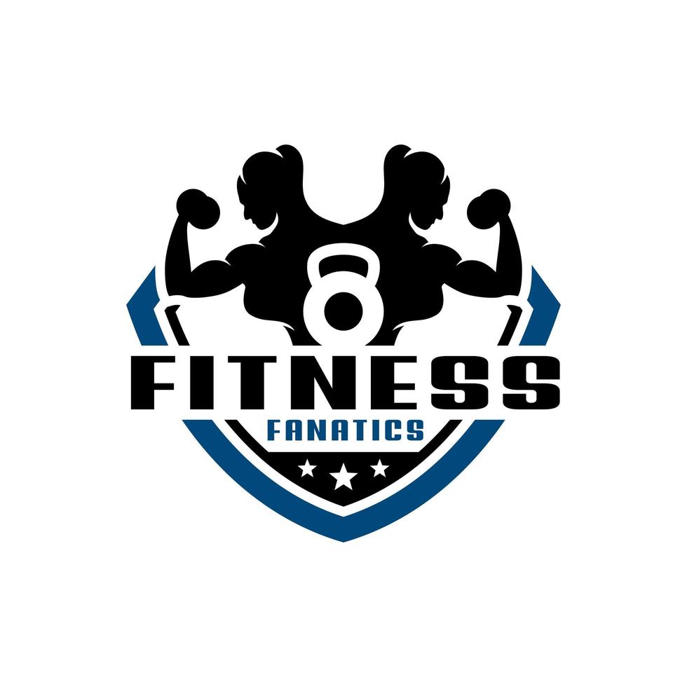 logo scudo fitness femminile vettore