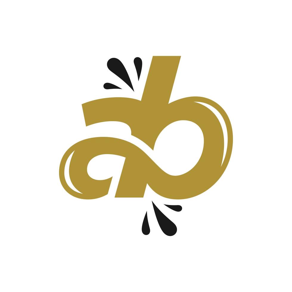logo monogramma con lettera ab vettore