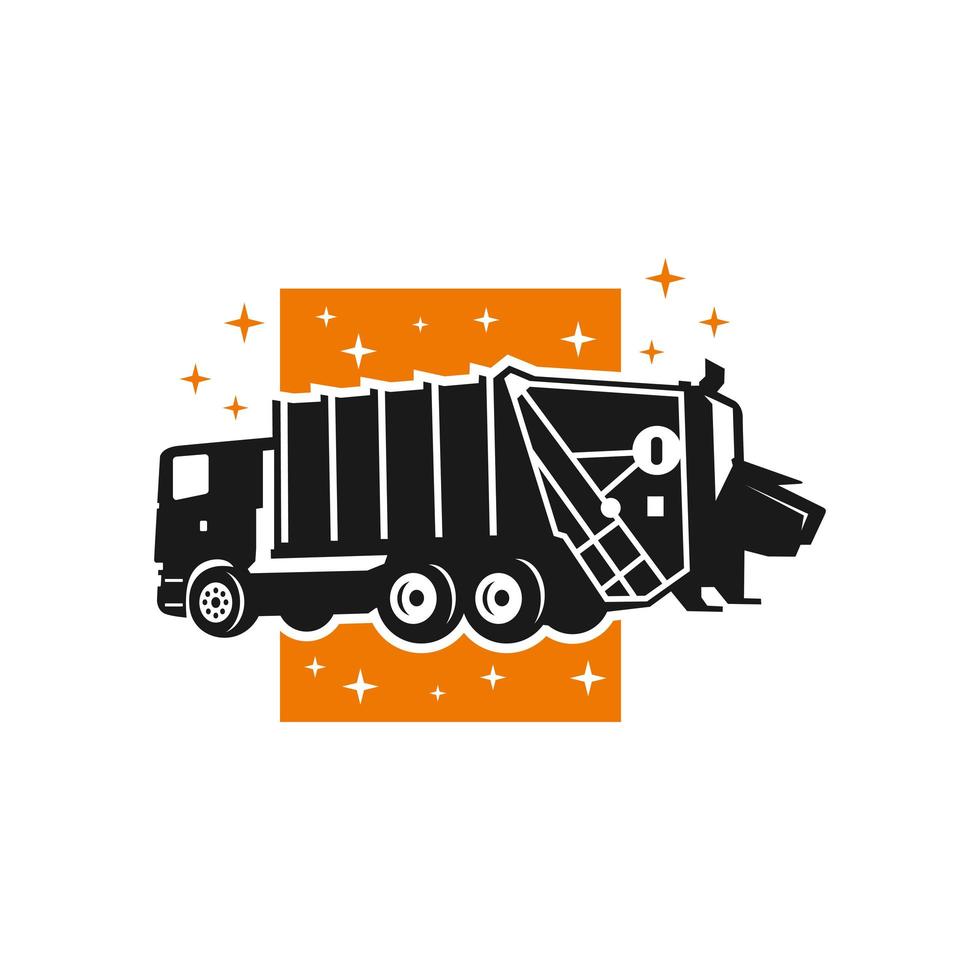 logo del trasporto di auto della spazzatura vettore