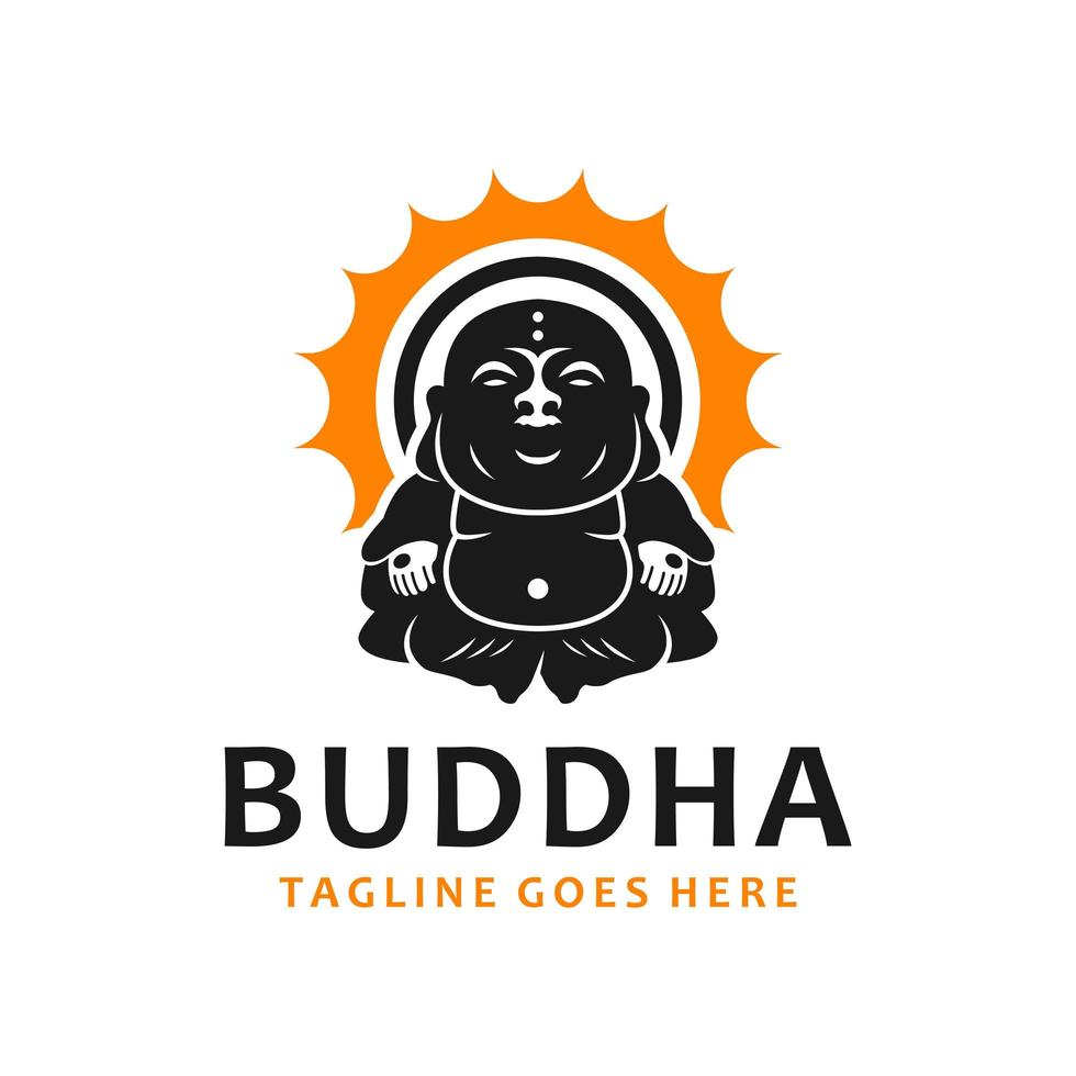 logo dell'illustrazione del buddha maitreya vettore