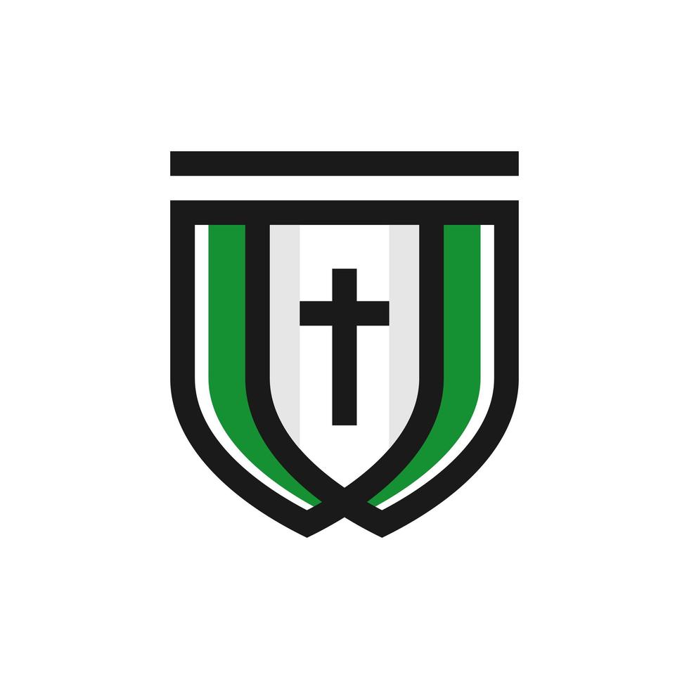 logo dello scudo religioso cattolico vettore
