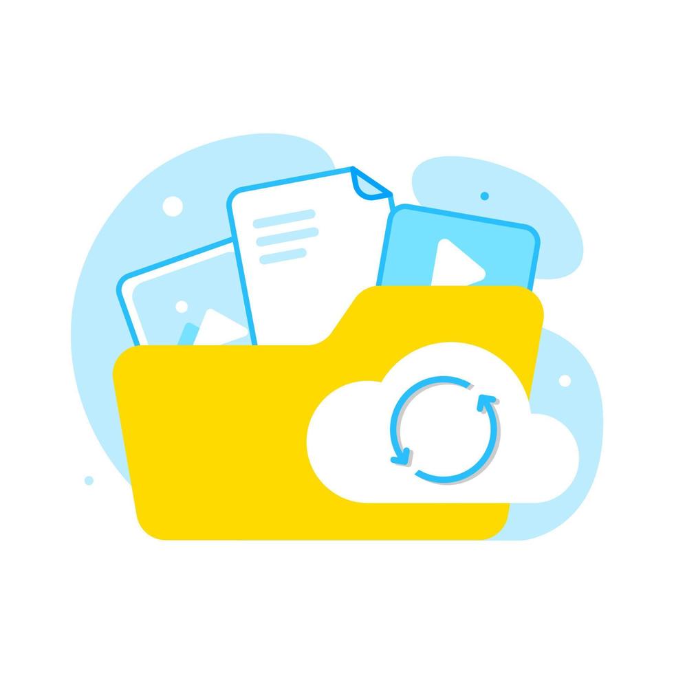 backup automatico dei file su cloud storage concept illustration flat design vector eps10. elemento grafico moderno per pagina di destinazione, interfaccia utente vuota, infografica, icona