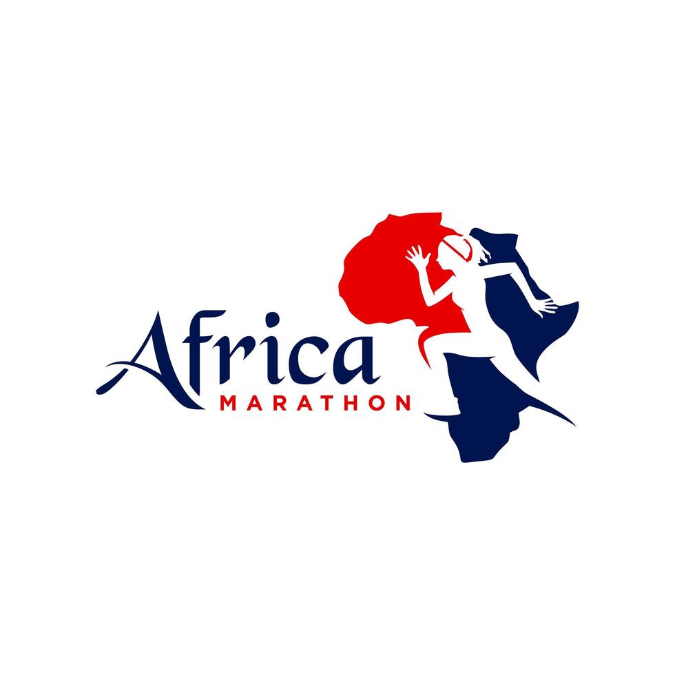 logo sportivo di corsa maratona in africa vettore