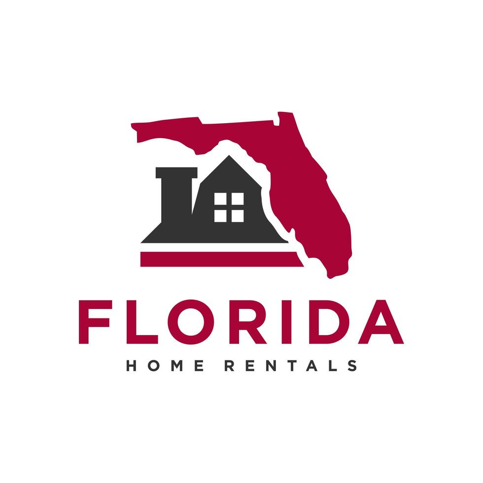 logo illustrazione casa in affitto in florida vettore