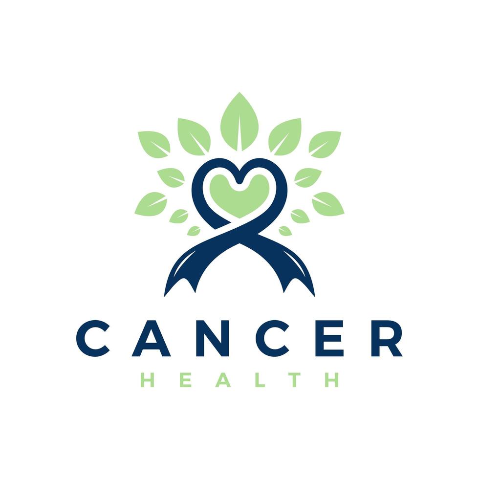 logo dell'illustrazione del trattamento del cancro naturale vettore
