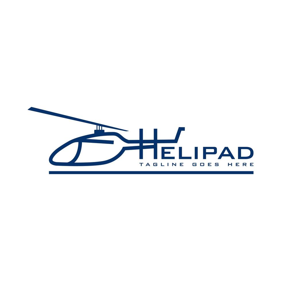 design del logo dell'illustrazione dell'elicottero del trasporto aereo vettore