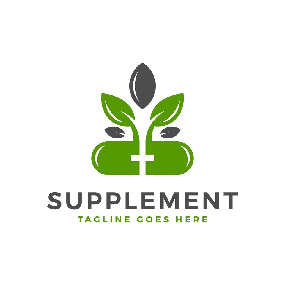 logo dell'illustrazione di ispirazione del supplemento vitaminico vettore