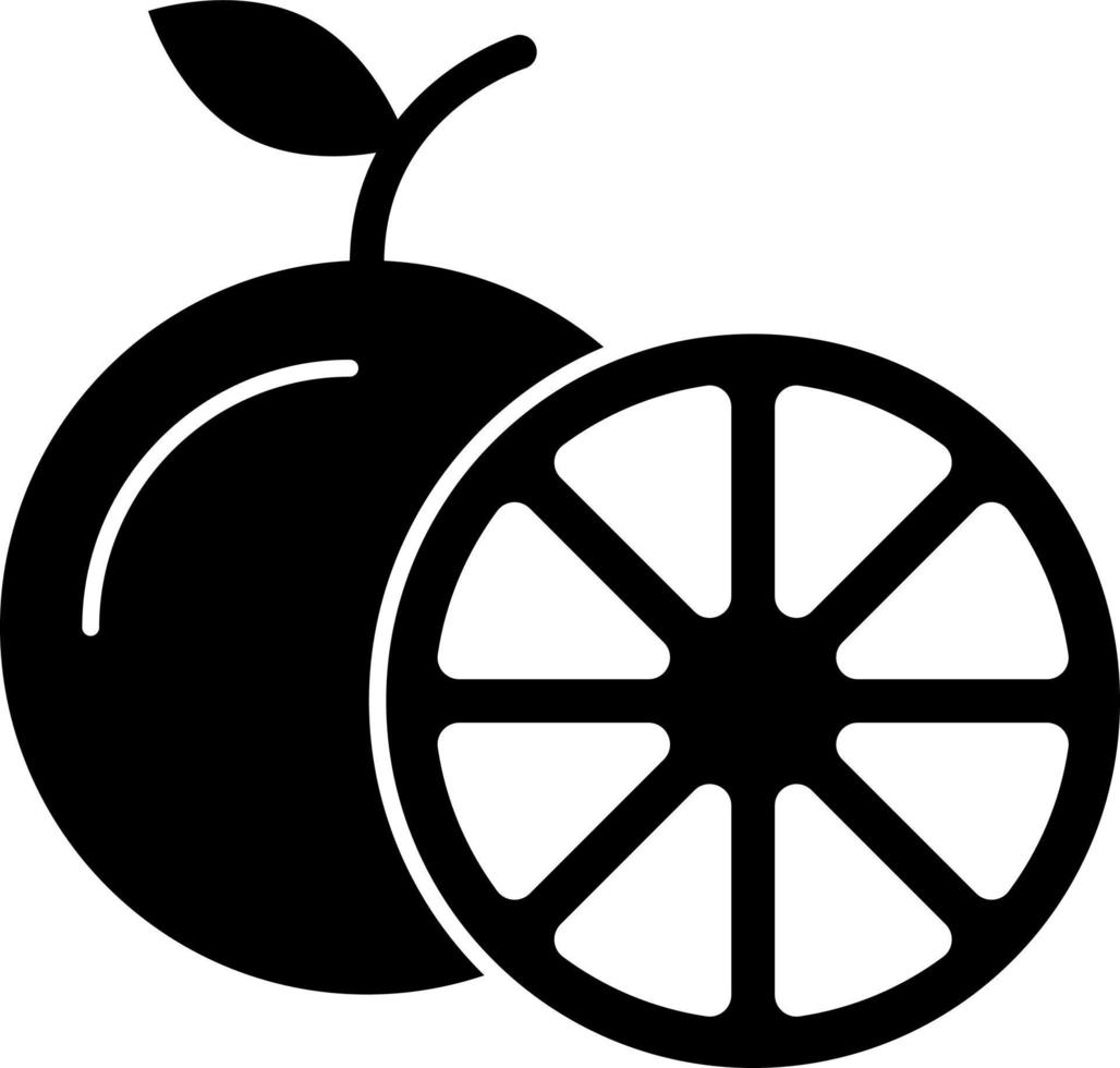 icona del glifo arancione vettore di frutta