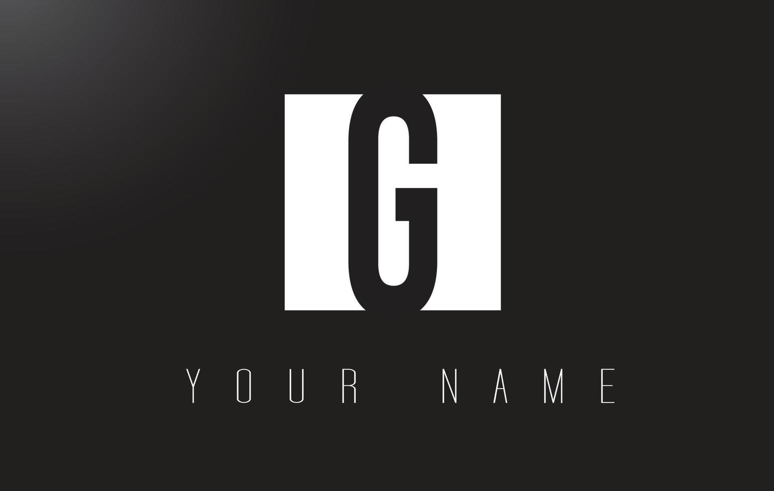 logo della lettera g con design dello spazio negativo in bianco e nero. vettore
