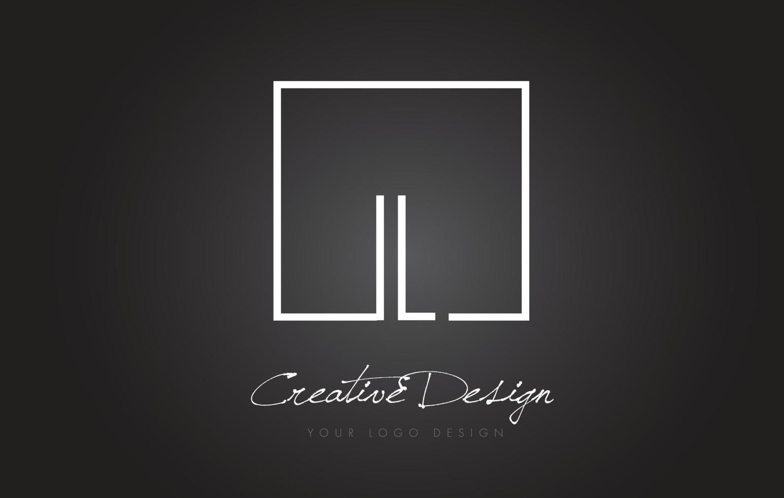 il design del logo con lettera cornice quadrata con colori bianco e nero. vettore