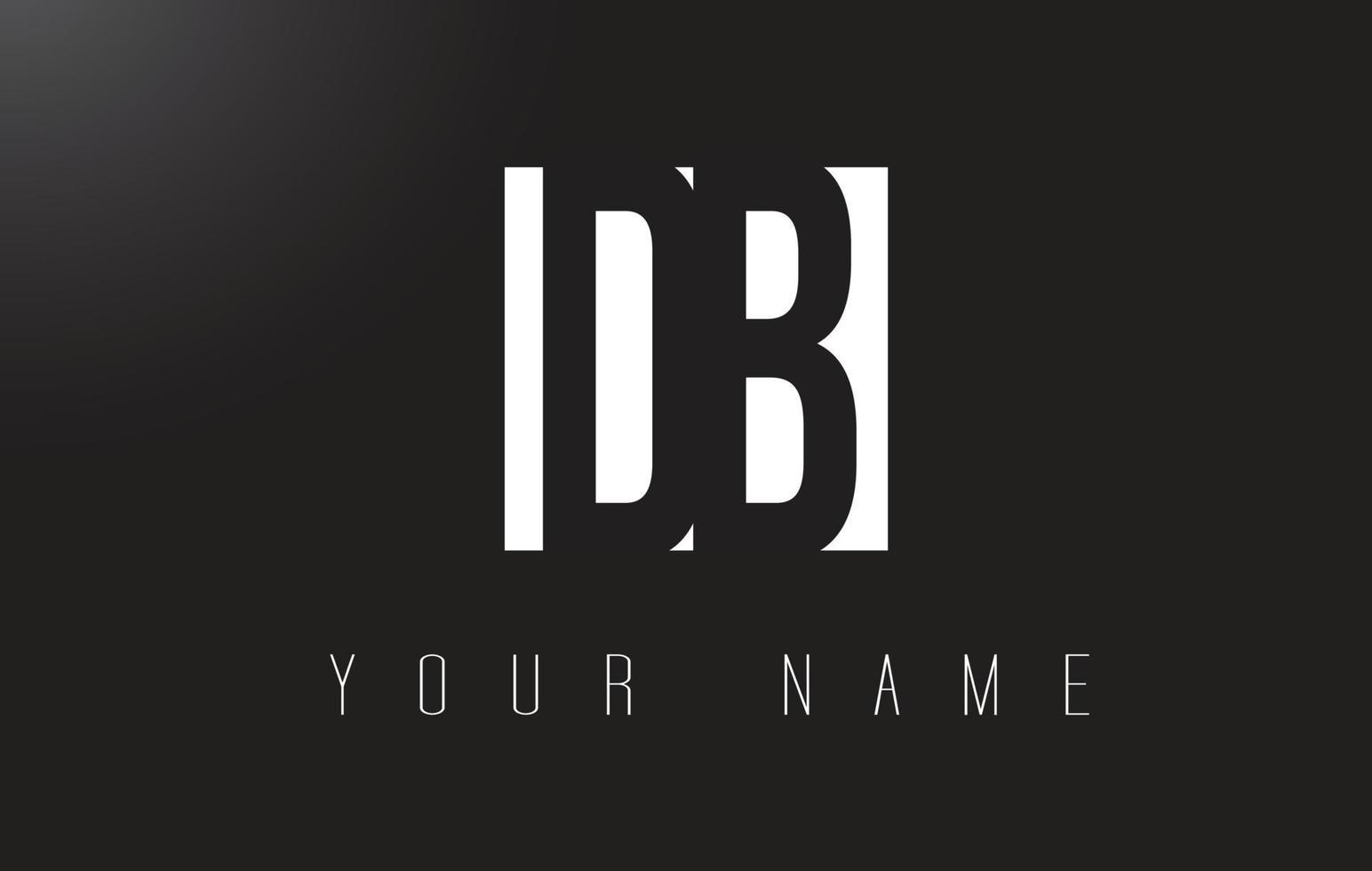 logo della lettera db con design dello spazio negativo in bianco e nero. vettore