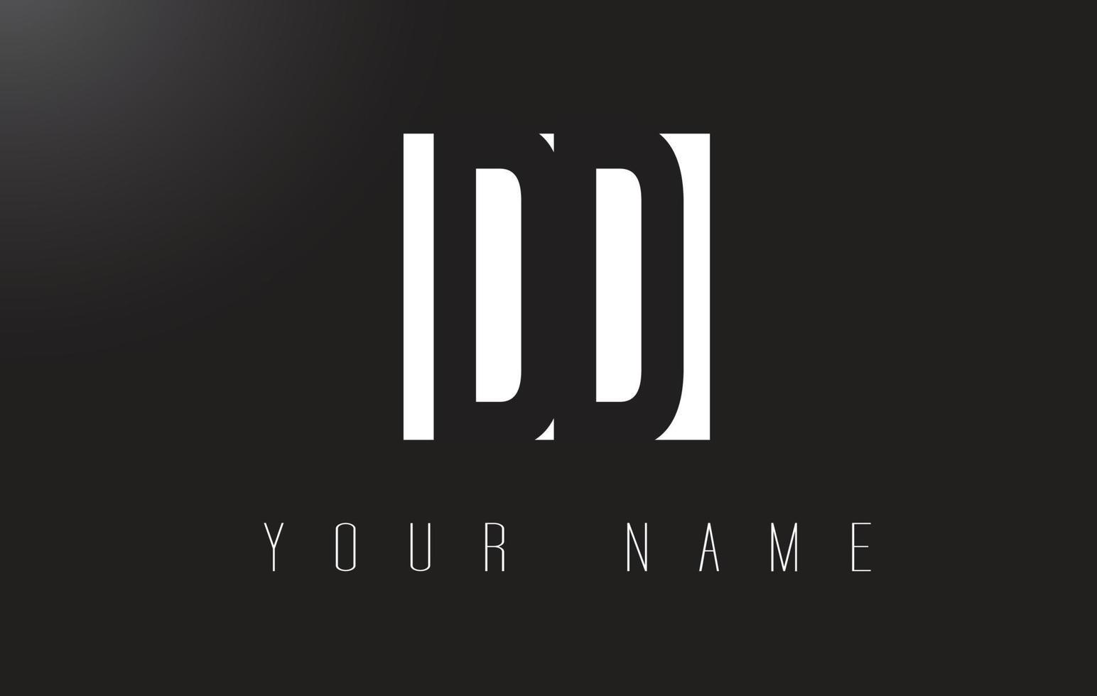 logo della lettera dd con design dello spazio negativo in bianco e nero. vettore