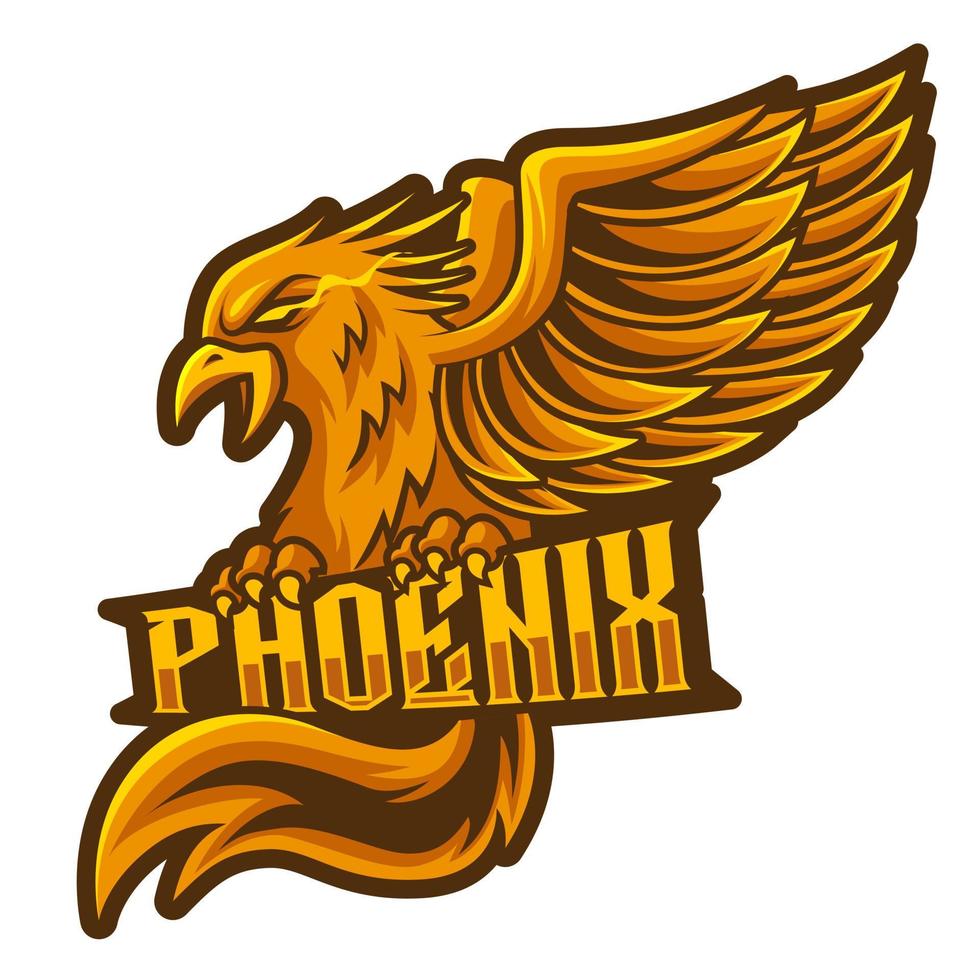 phoenix fly, mascotte esports logo illustrazione vettoriale