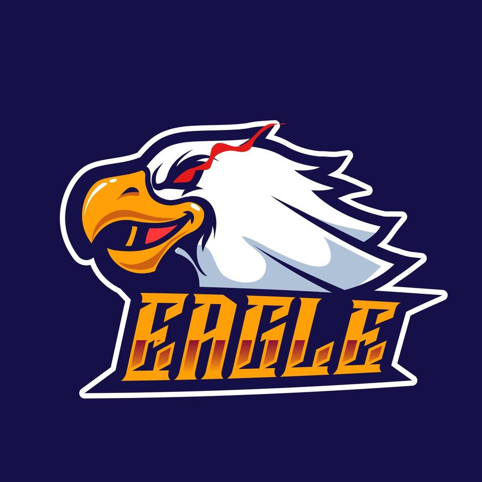 testa aquila mascotte arrabbiata per sport ed eSport logo illustrazione vettoriale