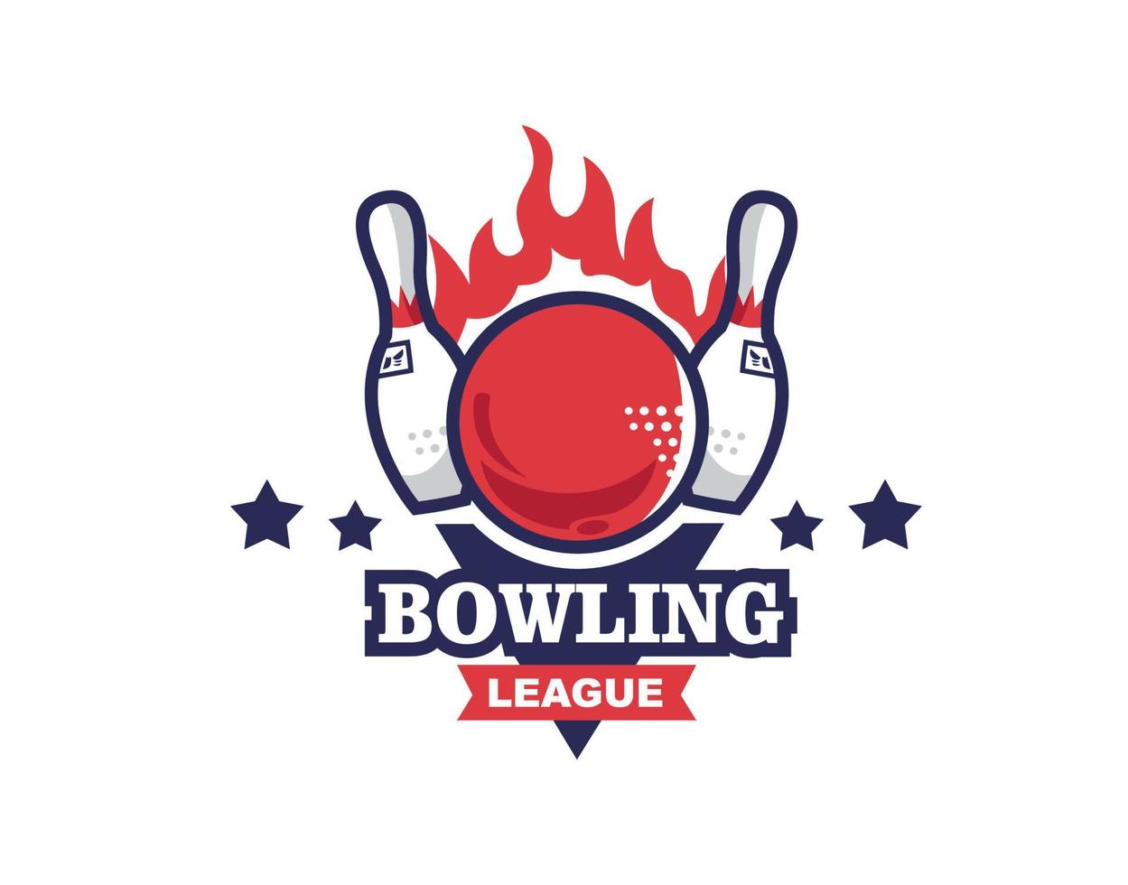 logo del fuoco di bowling per tutti i tipi di squadre ed eventi vettore