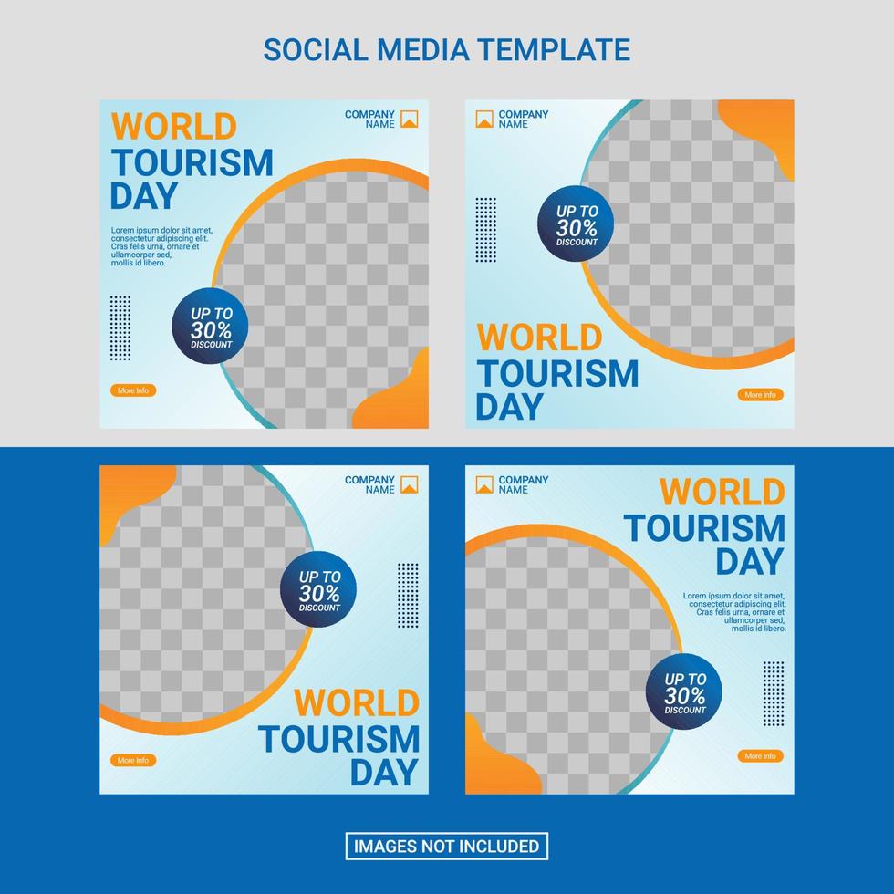 modello di post sui social media di viaggio vettore