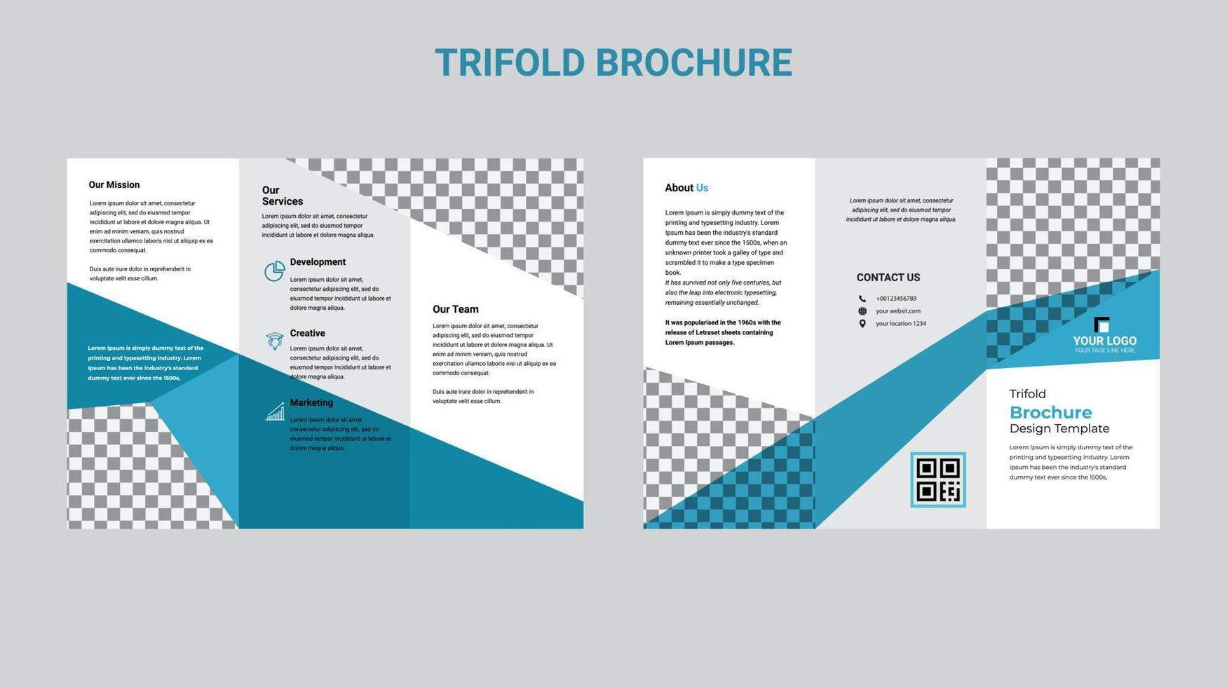 design di brochure, modello di brochure, ripiegamento creativo, brochure di tendenza vettore