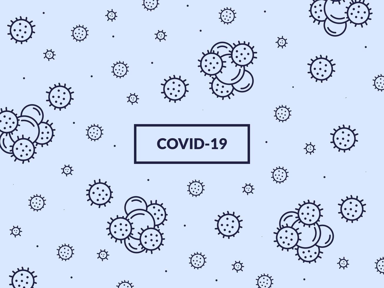 corona virus covid 19 trama del motivo di sfondo con stile piatto e icona della linea vettore
