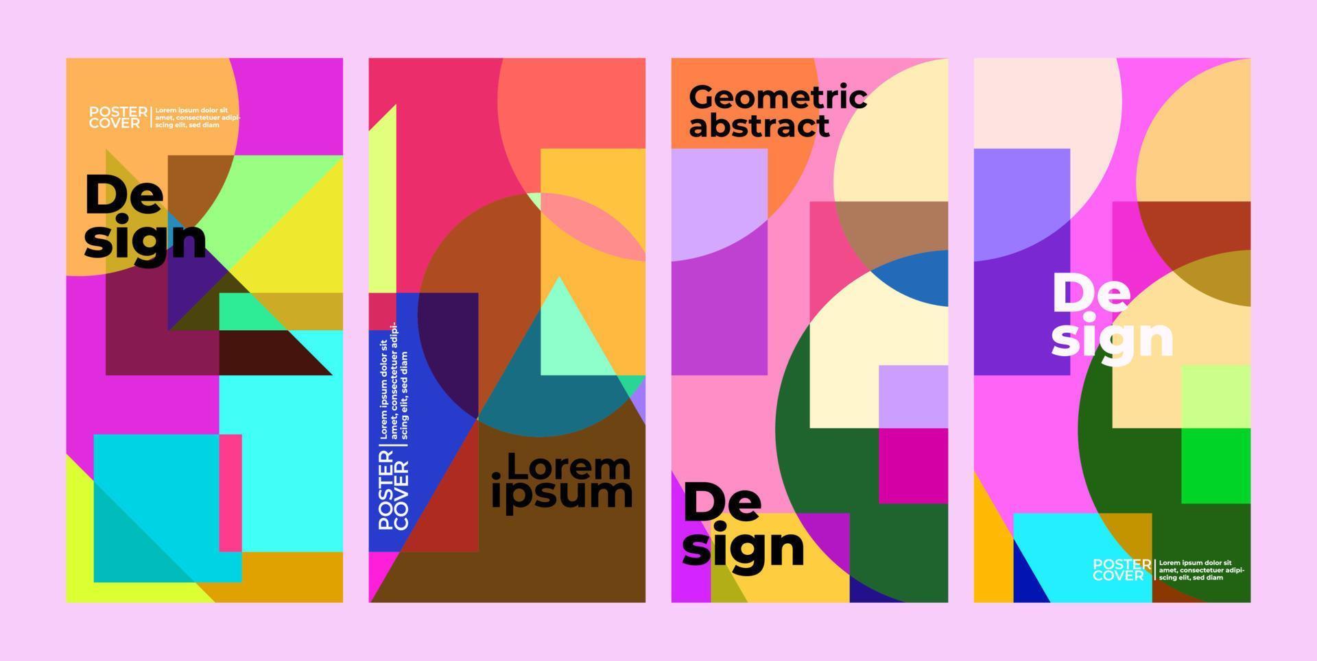 astratto geometrico colorato, poster, copertina, banner, vettore