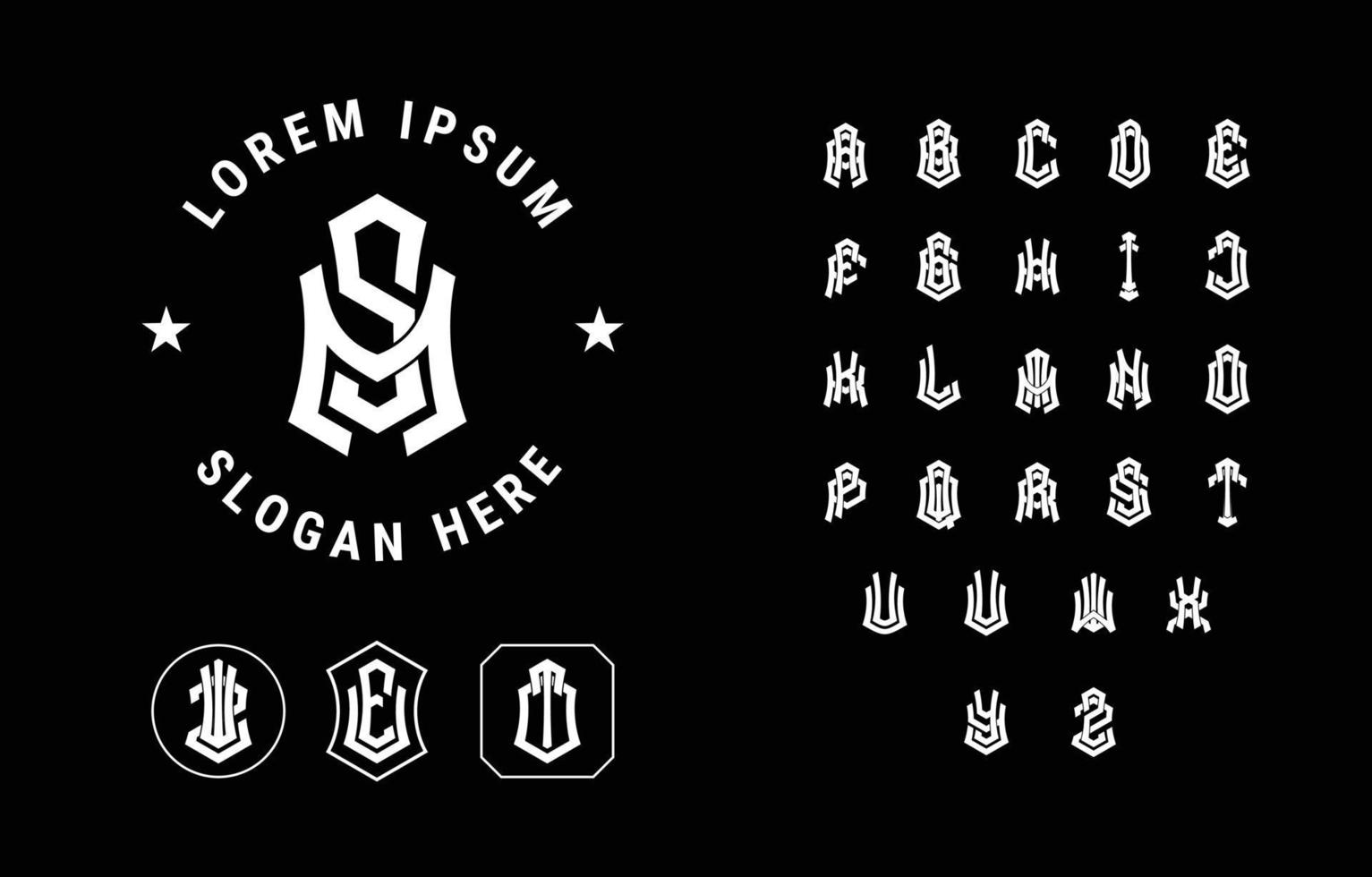 set di lettere per creare il logo del monogramma iniziale vettore