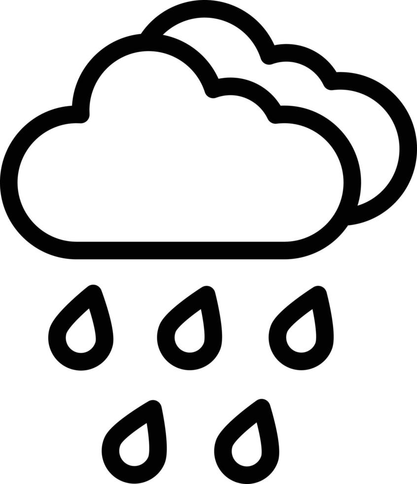 icona della linea di pioggia battente vettore