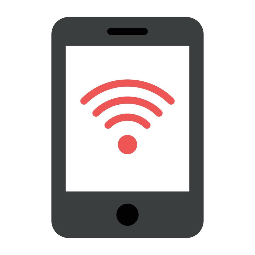 uno stile vettoriale di wifi mobile, segnali all'interno dello smartphone