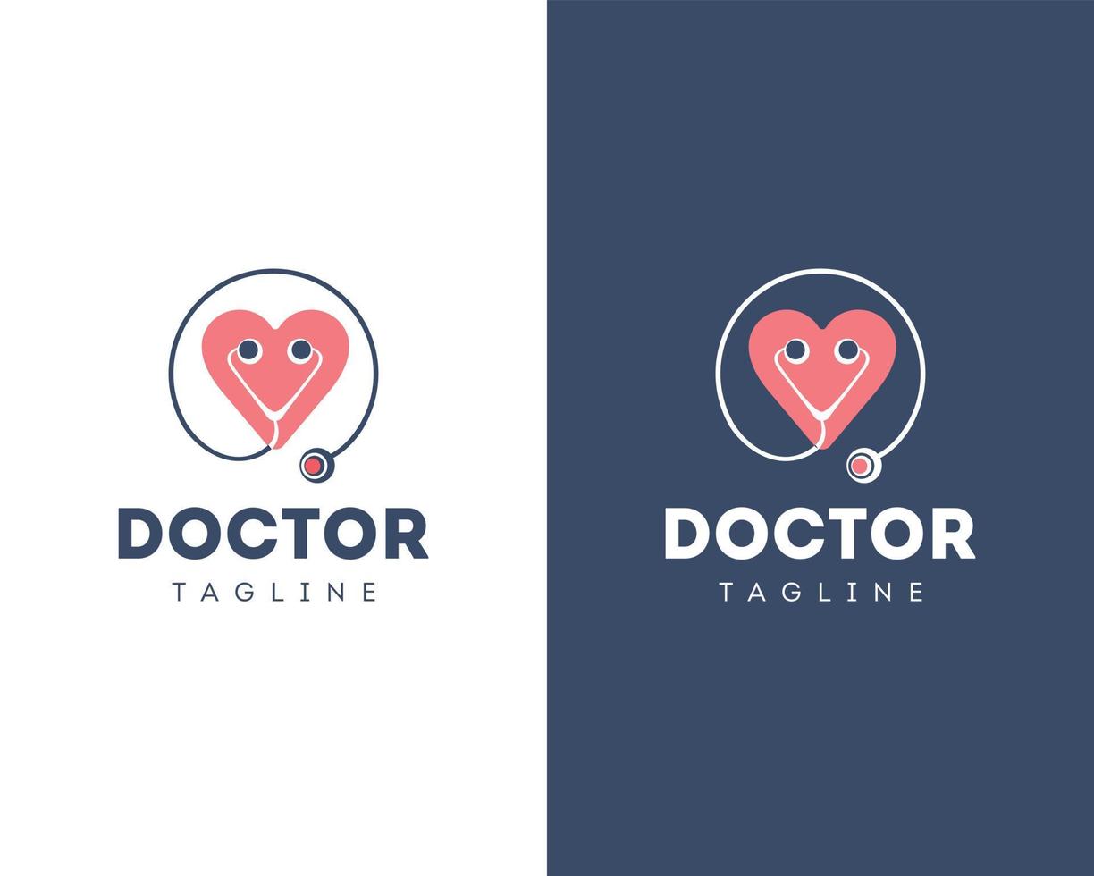 vettore di progettazione del logo del medico, design dell'icona del medico, loghi del medico, modello di progettazione del logo del medico professionale, icone del cuore