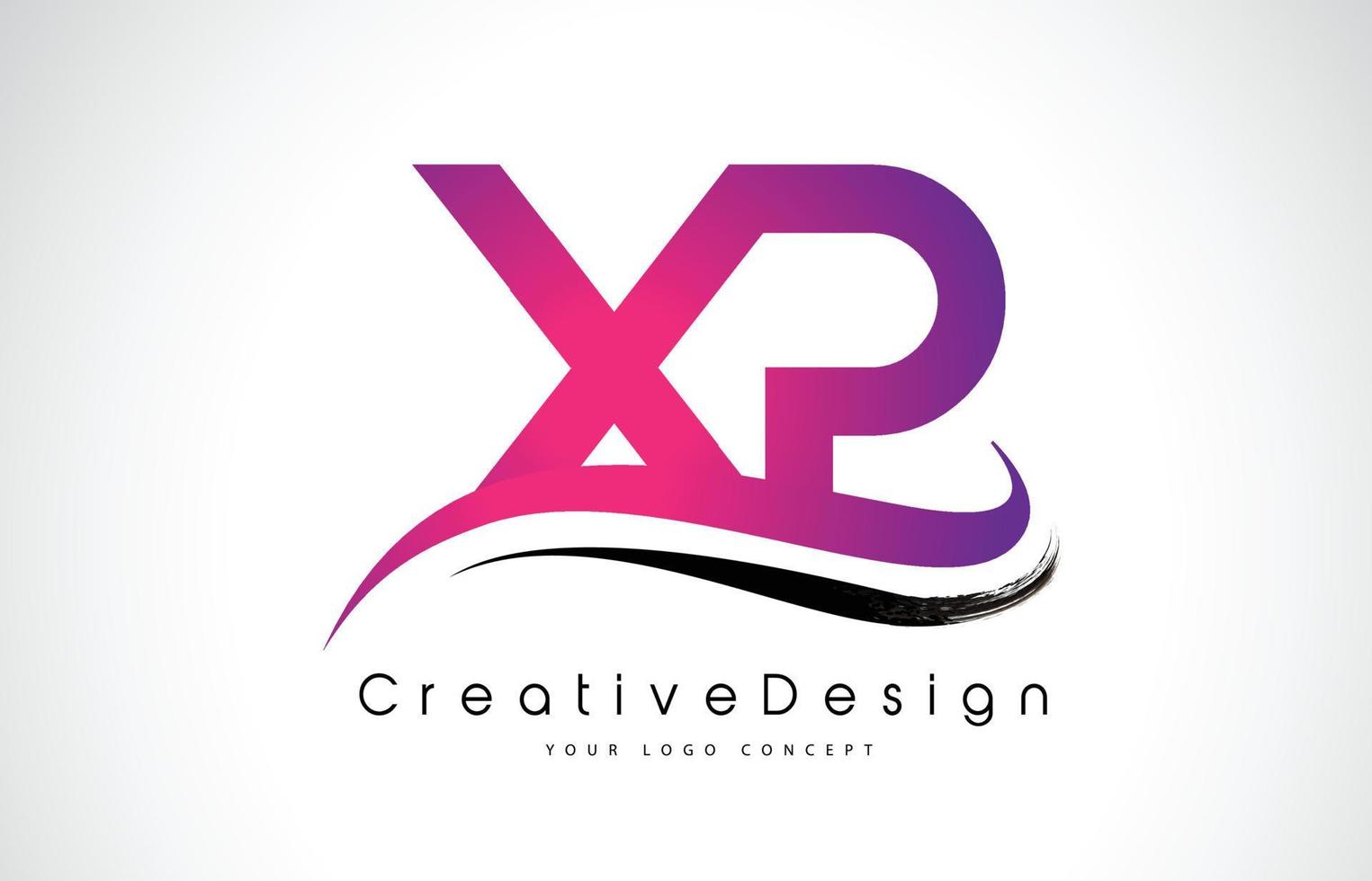 xp xp lettera logo design. icona creativa lettere moderne logo vettoriale. vettore