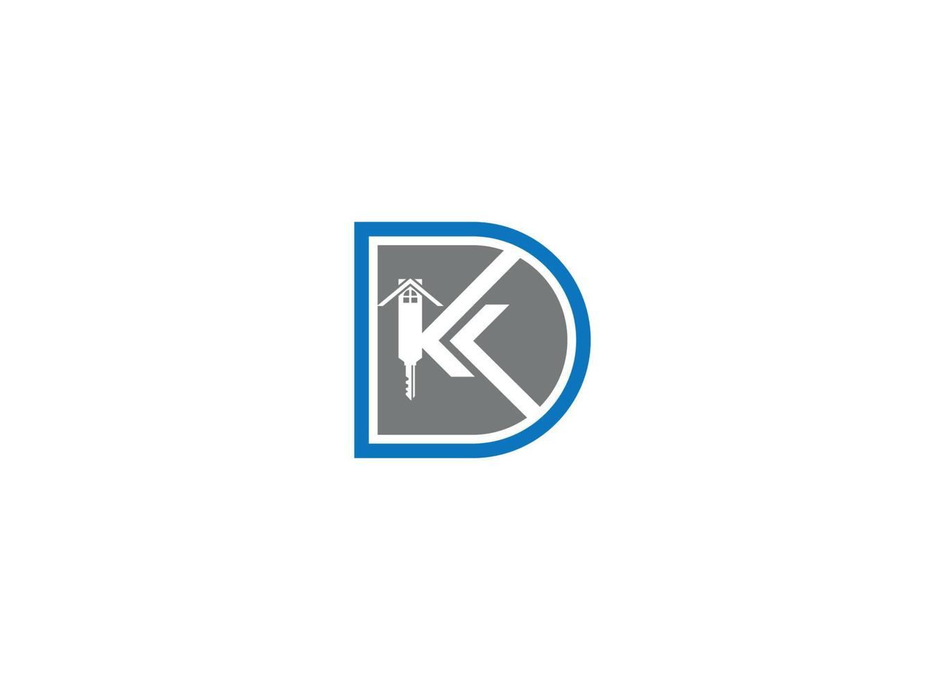 dk lettera iniziale tipo di logo minimalista vettore